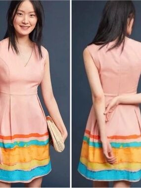 Tracy Reese x Anthropologie Malibu Paint Dress, Size 12 EUC
